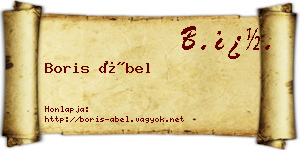 Boris Ábel névjegykártya