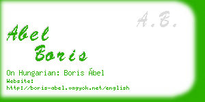 abel boris business card